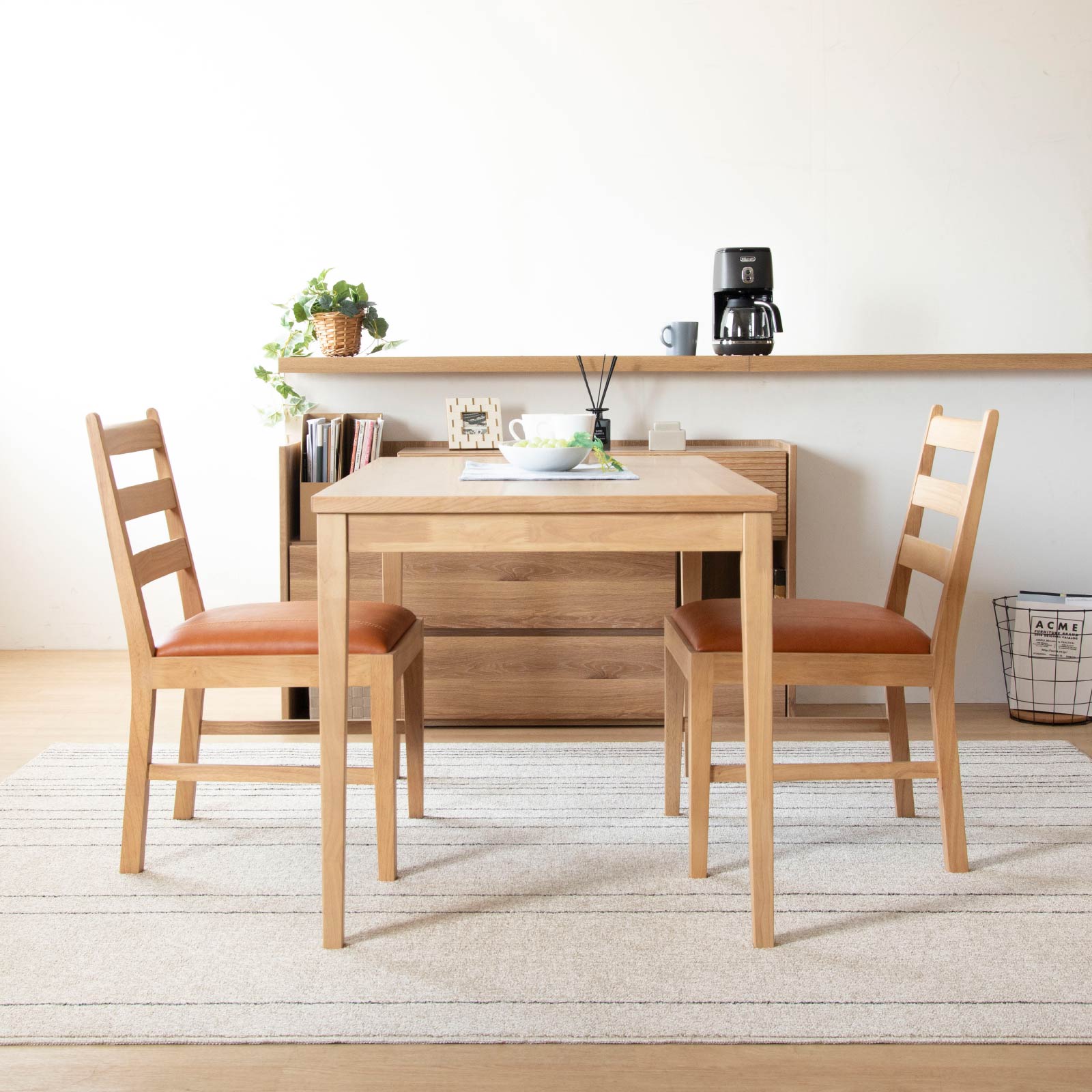 G1 G1 白川木工 テーブル＆椅子2脚 ダイニングセット 白川木工