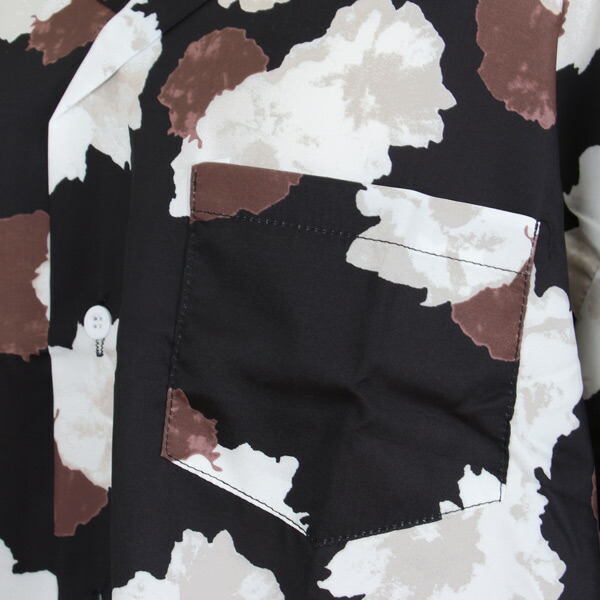 楽天市場】柄シャツ フラワー柄 セピアカラー オープンカラーシャツ