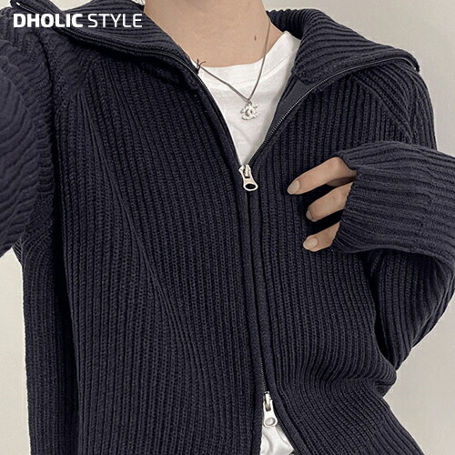 楽天市場】ダブルジップアップニットカーディガン・p340605 レディース