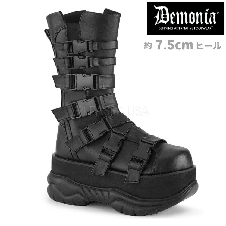 楽天市場】demonia デモニア 厚底 ブーツ ショートブーツ ミドルブーツ