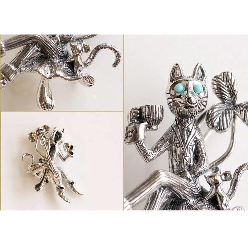 楽天市場】【スーパーセールクーポン有】【碌山】 シルバー 猫男爵