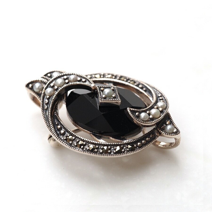 楽天市場】【碌山】 シルバー オニキス＆シードパール ペンダント