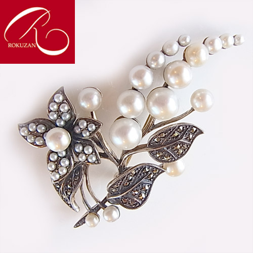 楽天市場】【碌山】 シルバー 淡水パール 淡水真珠 ブローチロクザン