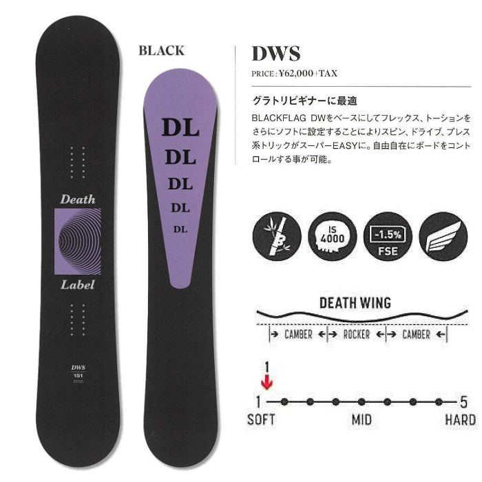 楽天市場】24-25 DEATH LABEL デスレーベル DWS BLACK 137/142/148/151