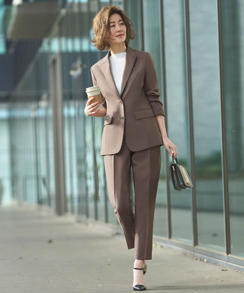 23区 大きいサイズ ストレッチパンツスーツ セットアップ ライト