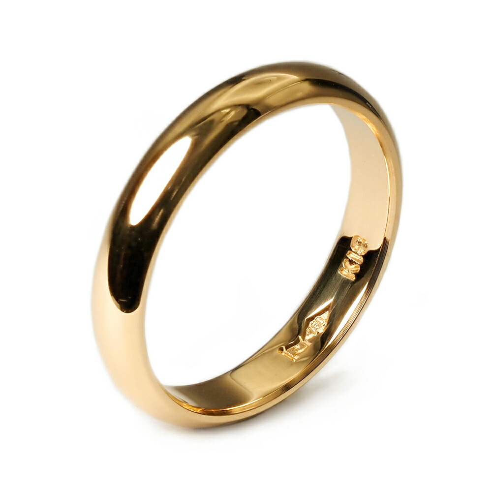 楽天市場】指輪 18金 イエローゴールド 甲丸リング 幅3.5mm 財務省
