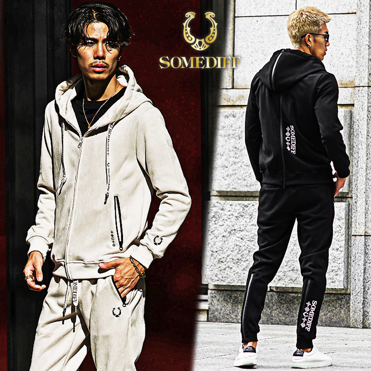 楽天市場】セットアップ メンズ ブランド スエード スウェット 上下