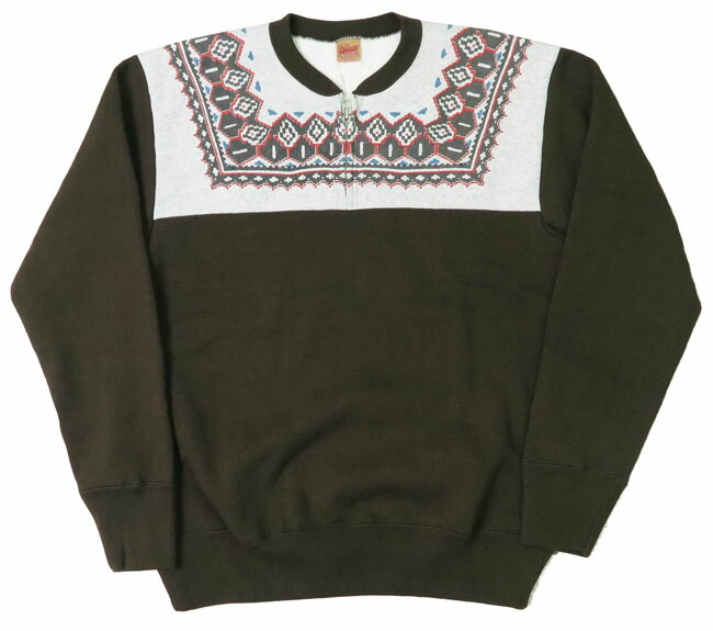 楽天市場】デラックスウェア DELUXEWARE 雪柄 ハーフジップ スウェット