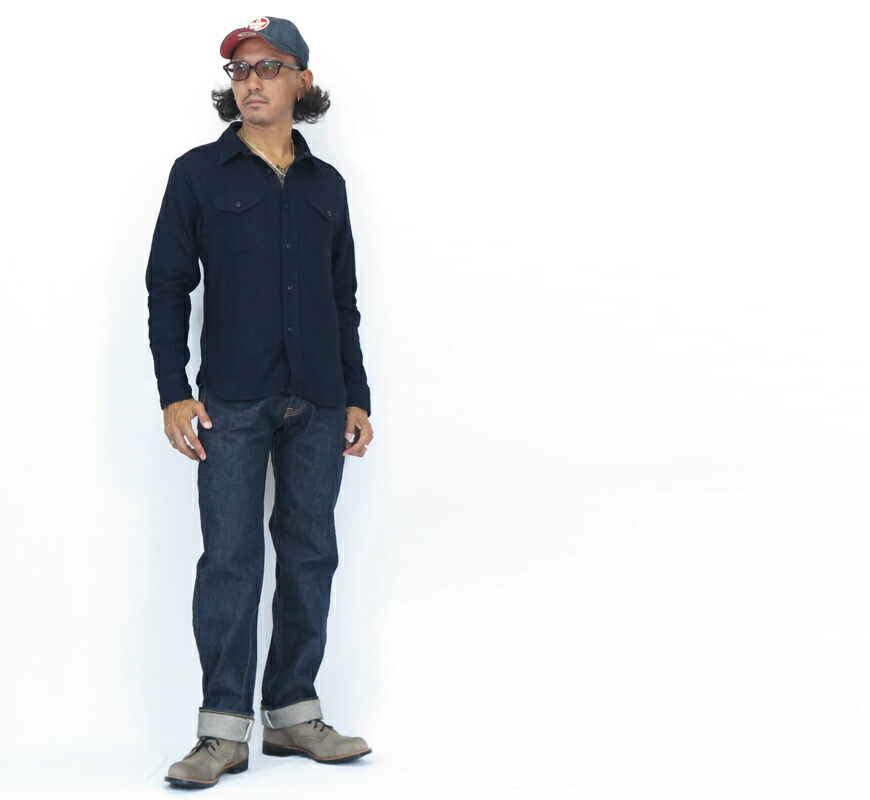 楽天市場】UES ウエス インディゴ ヘビーフランネル シャツ 長袖