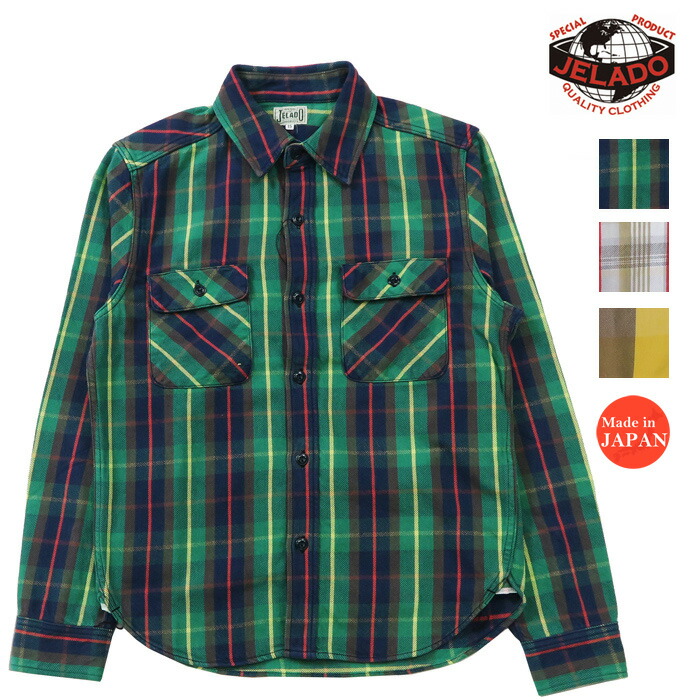 楽天市場】JELADO ジェラード 長袖 フランネル シャツ ショート丈