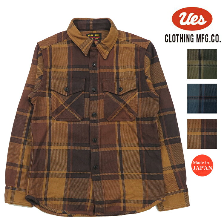 楽天市場】UES ウエス エクストラヘビー チェック フランネル シャツ