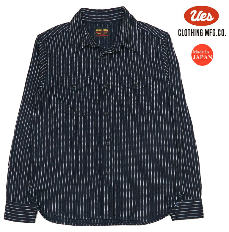 楽天市場】UES ウエス インディゴストライプ フランネル シャツ デニム