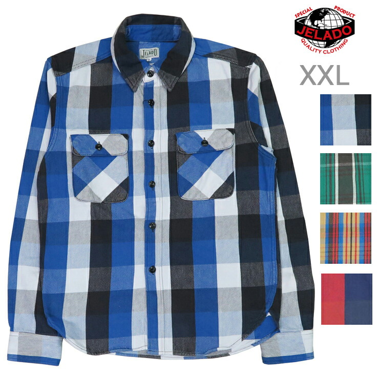 楽天市場】JELADO ジェラード 長袖 フランネル シャツ ショート丈
