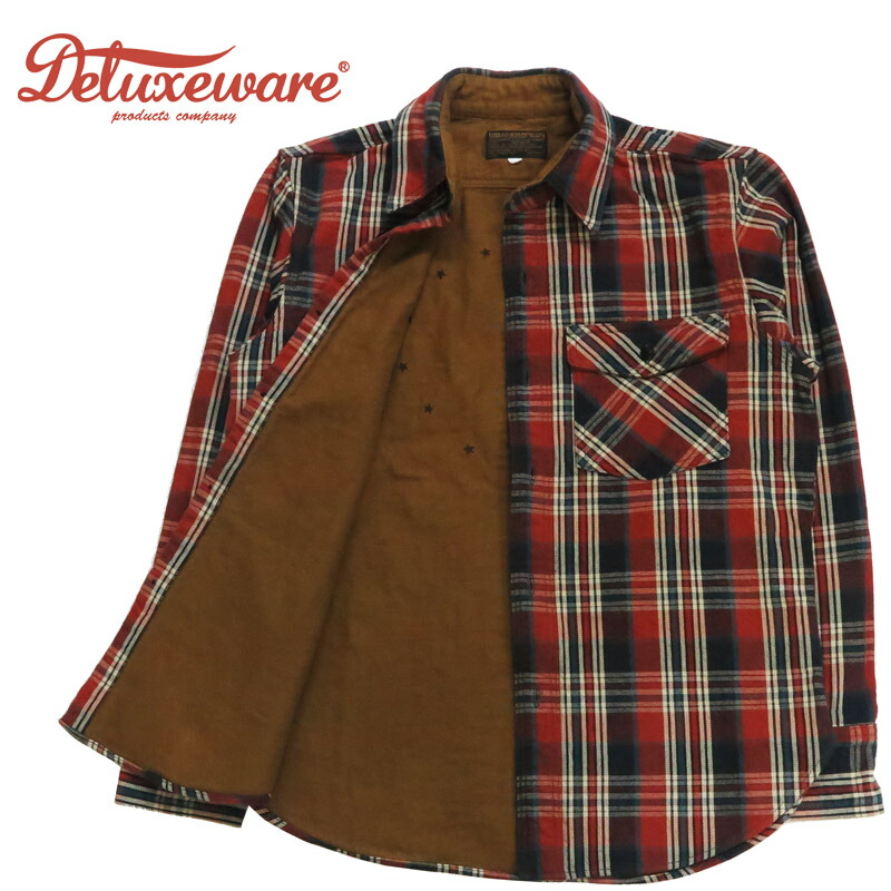 楽天市場】デラックスウェア DELUXEWARE 長袖 ヘビーネル シャツ