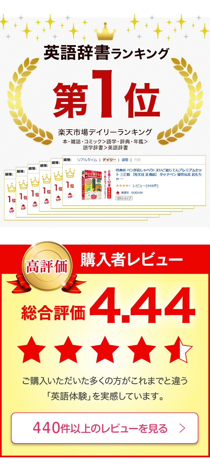 楽天市場】特典付 ペンがおしゃべり! えいご絵じてんプレミアムセット