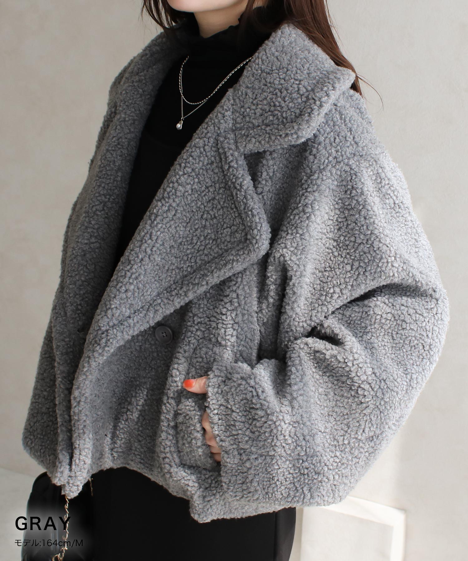 楽天市場】ショート丈ボアコート レディース 秋冬 アウター ボア ボア