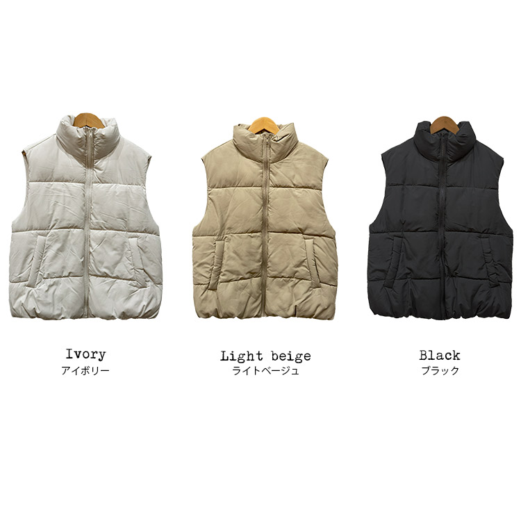 楽天市場】【25%OFFクーポン☆】スタンドカラーフェイクダウンベスト