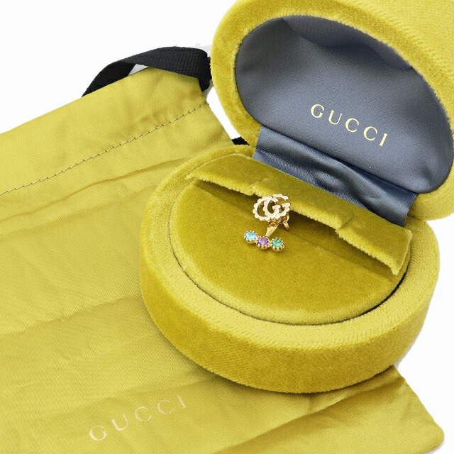 楽天市場】グッチ GUCCI ダブルGシングルピアス 片ピアス 481693 K18