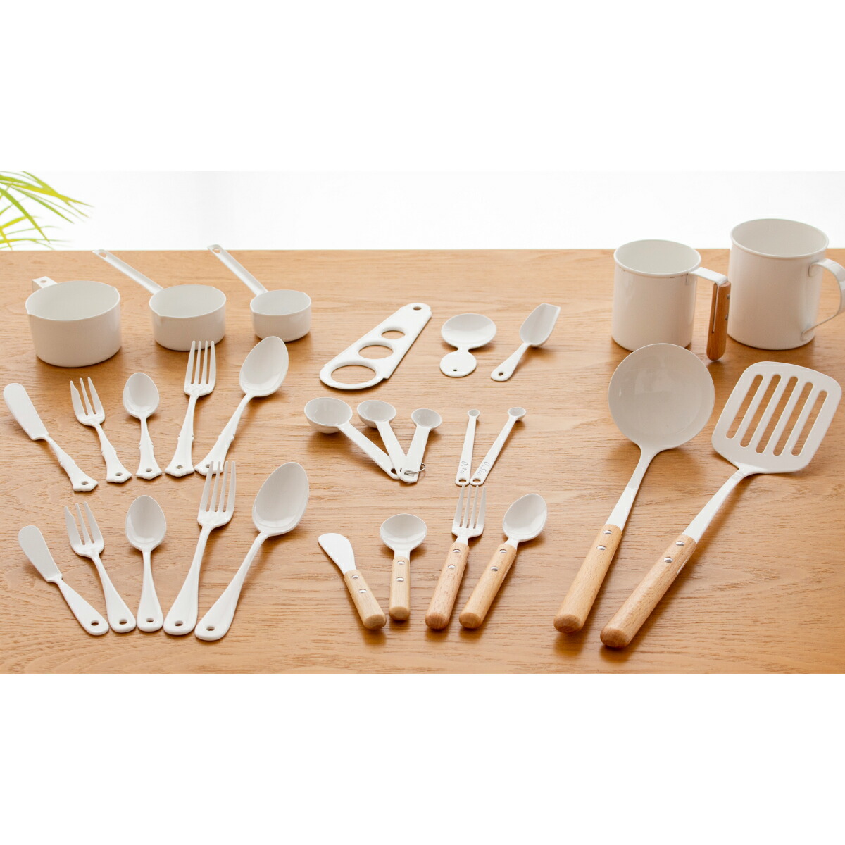 楽天市場】レードル 琺瑯 ホーロー 持ち手 木 natural blanc