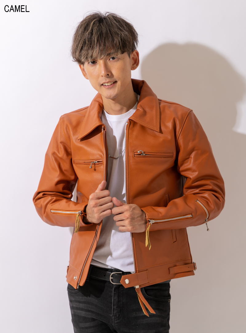 楽天市場】革ジャン メンズ 本革 シングルライダースジャケット UK