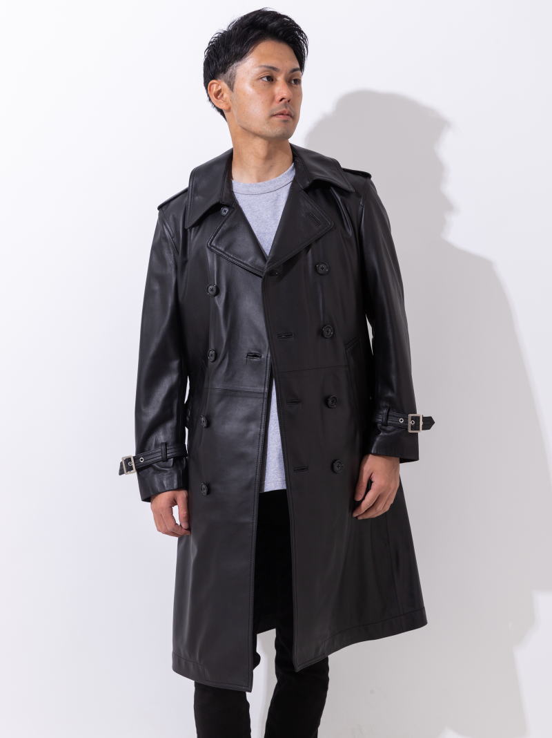 楽天市場】Freedom トレンチコート ラムレザー 大きいサイズ 4L 革