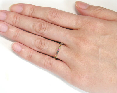 楽天市場】アミュレット リング ハーフ エタニティ K10/K18YG マルチ