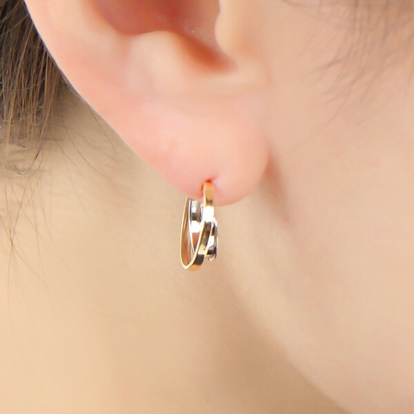 楽天市場】コンビ フープ スナップ ピアス バイカラー K10YG×WG 10k 10