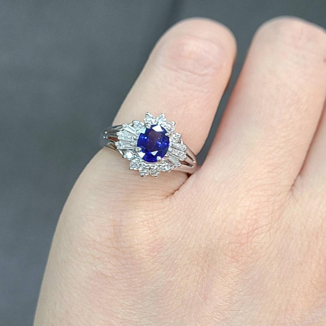 楽天市場】天然 サファイア リング 0.78ct 鑑別書付 プラチナ Pt900