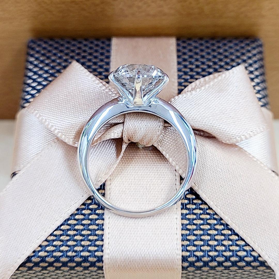 楽天市場】大粒！4ct ダイヤモンド Very good K18 WG 6本爪 リング