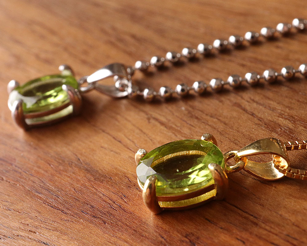 楽天市場】天然石 ペリドット オーバル カット 約8x6mm ペンダント