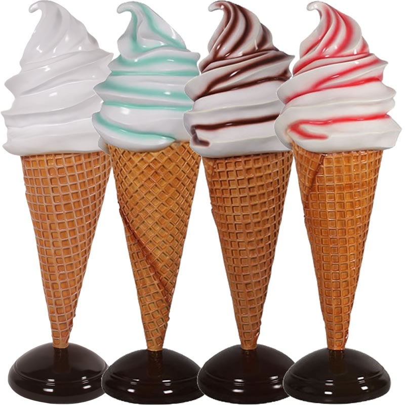 楽天市場】FRPオブジェ 巨大なソフトアイスクリーム置物 デザート
