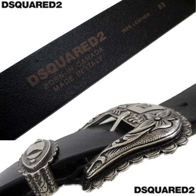 DSQUARED2 スカル コンチョ レザーベルト y2k 00s バイカラー