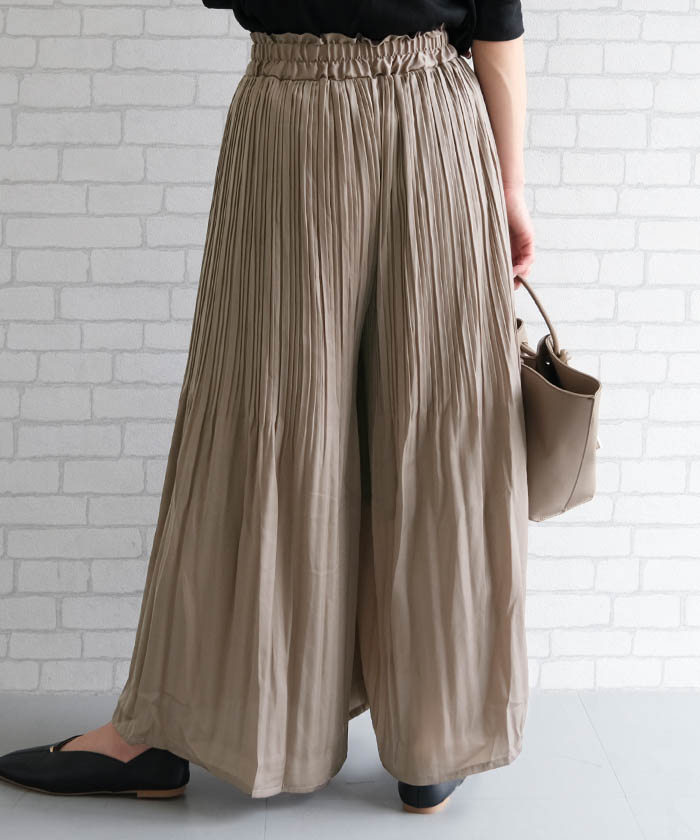 楽天市場】プリーツパンツ 消しプリーツ レディース 春 夏 秋 M L