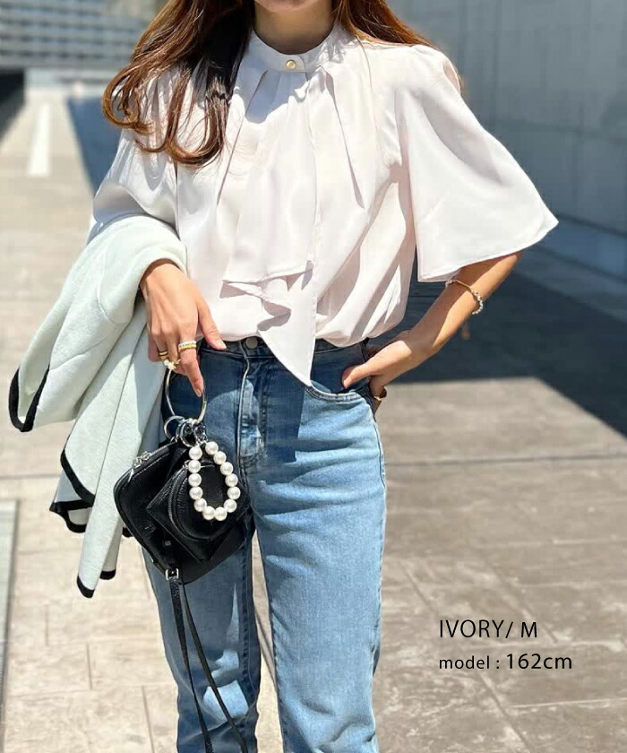 楽天市場】フレアブラウス スカーフタイ ブラウス レディース フレア