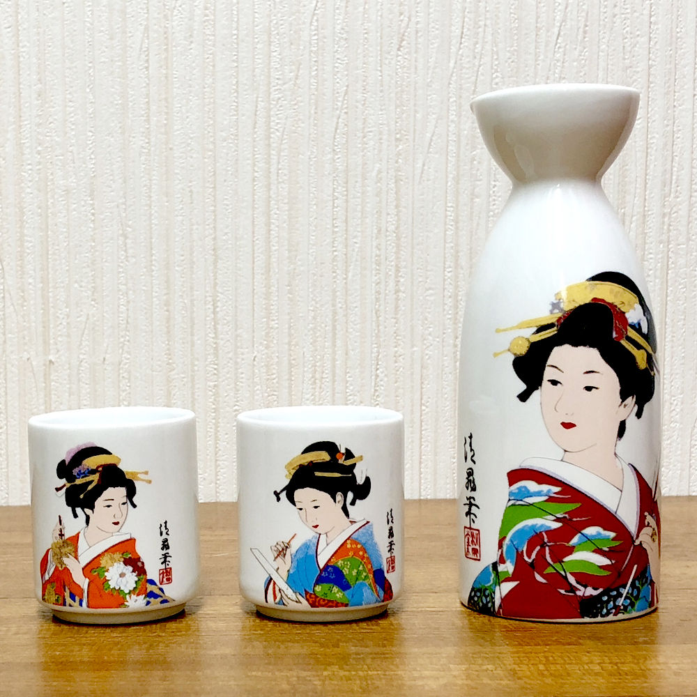 楽天市場】酒器 とっくり おちょこセット 浮世絵 美人画徳利 1個 お
