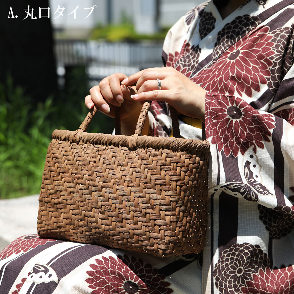 楽天市場】純国産 日本製 山形県大井沢 山葡萄 かごバッグ 網代編み 山