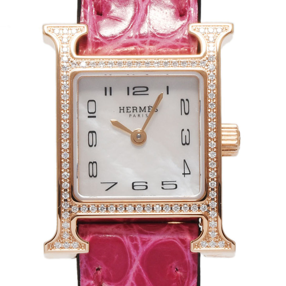 楽天市場】エルメス Hウォッチ ミニ ダイヤベゼル HH1.173 シェル