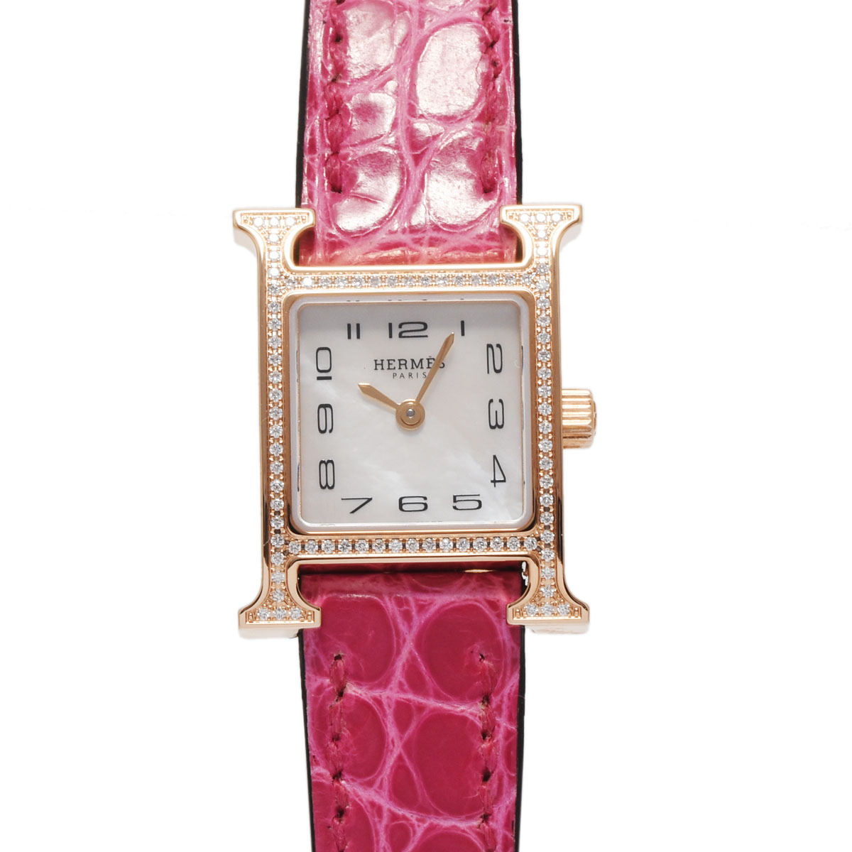 楽天市場】エルメス Hウォッチ ミニ ダイヤベゼル HH1.173 シェル