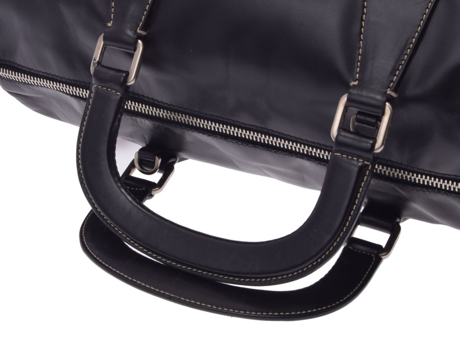 楽天市場】中古 プラダ ミニボストンバッグ レザー 黒 ストラップ付