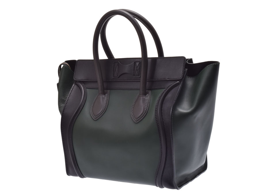 楽天市場】中古 セリーヌ ラゲージ ミニショッパー レザー 黒/ダーク