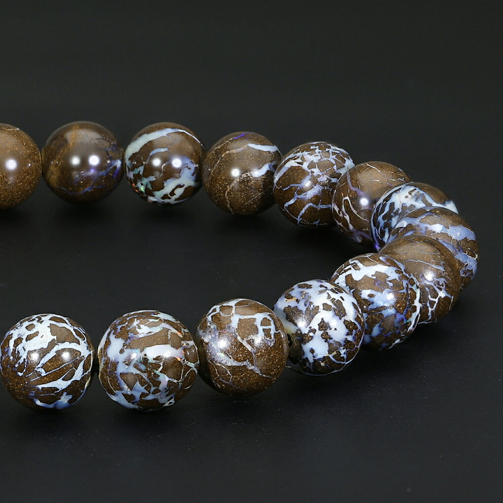 楽天市場】ボルダーオパール ブレスレット 7.5mm 17cm レディース M