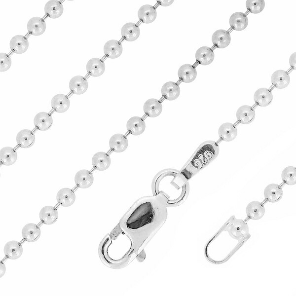 楽天市場】シルバーチェーン ネックレス チェーン ボールチェーン