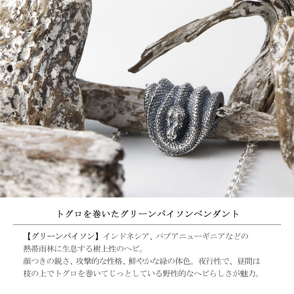 楽天市場】Cold I's グリーンパイソン ペンダント ネックレス