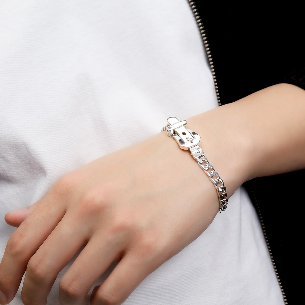 メキシコ産ヴィンテージ ベルトデザイン 喜平チェーンブレスレット