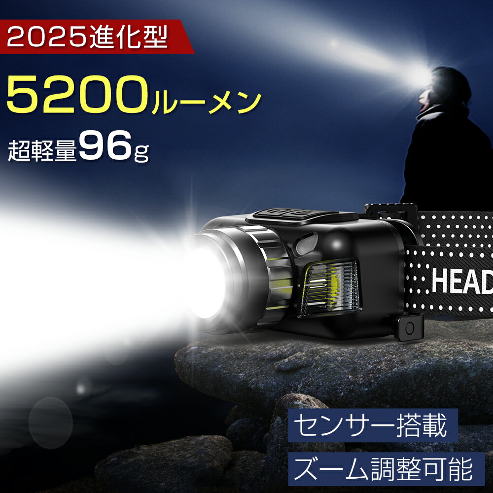 楽天市場】楽天1位◇最安で1950円◇ ヘッドライト 充電式 LED 電池式