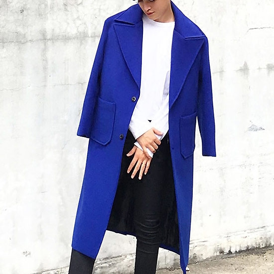 楽天市場】チェスターコート メンズ ロングコート ロイヤルブルー