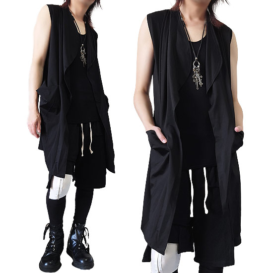 楽天市場】V系 ロングベスト メンズ モード系 ベスト メンズ ロング丈