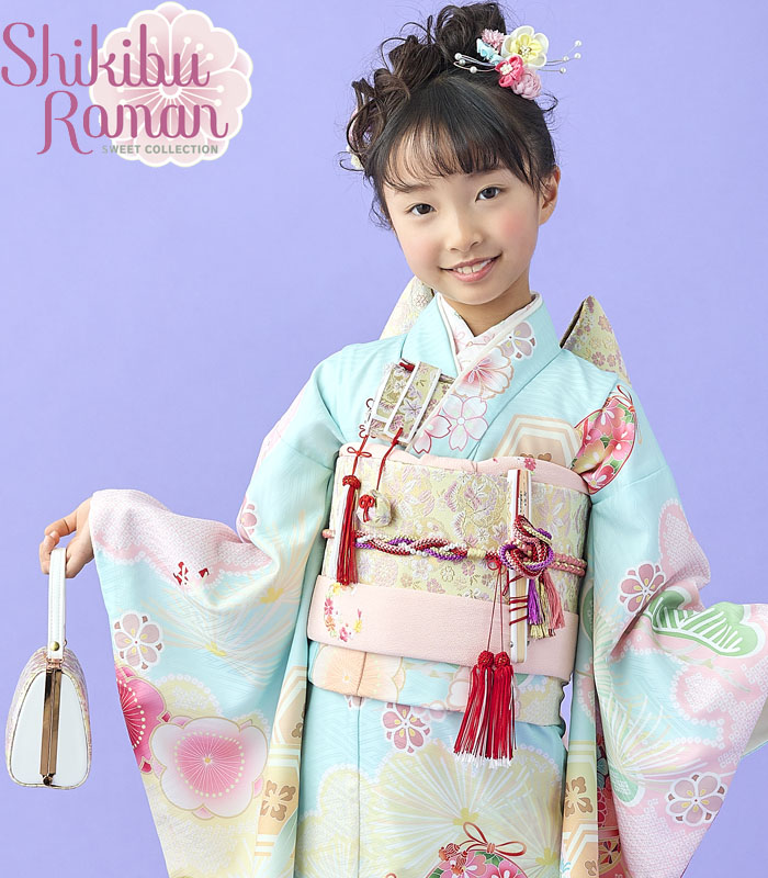 七五三七歳‼️完全フルセット⭐︎手毬花々熨斗柄金彩、刺繍煌びやか