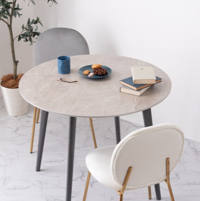 楽天市場】ダイニングテーブル 大理石調 グレー ラウンド型 直径90cm