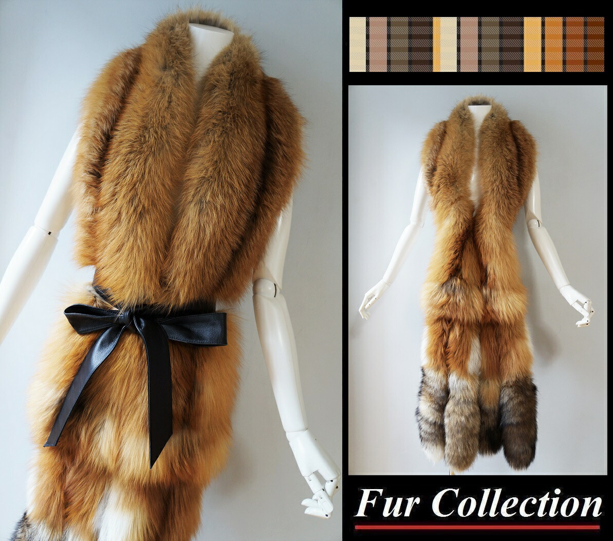 楽天市場】ゴールドフォックスファーストール 毛皮ショール ロング